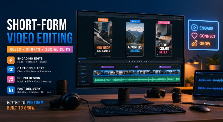 I will edit engaging short-form videos for Reels, Shorts, and TikTok